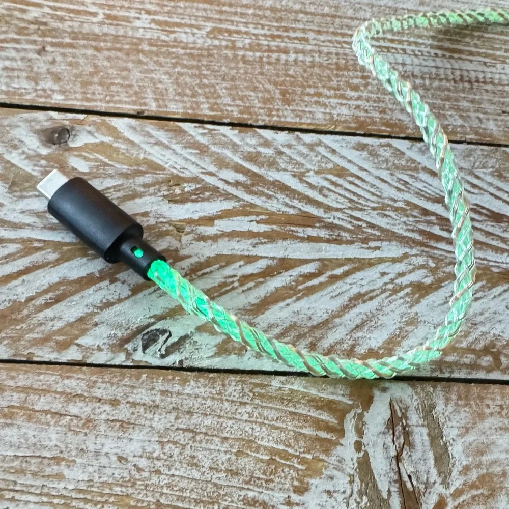 🍭35” Multi Color Light Up Charging Cable USB A - USB C🍭 +Color changing USB plug